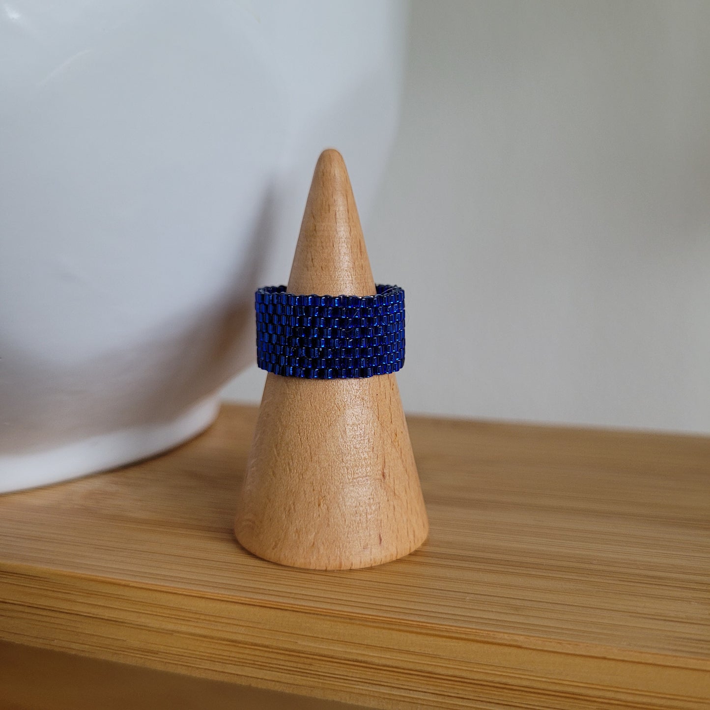 bagues perles miyuki bleu nuit