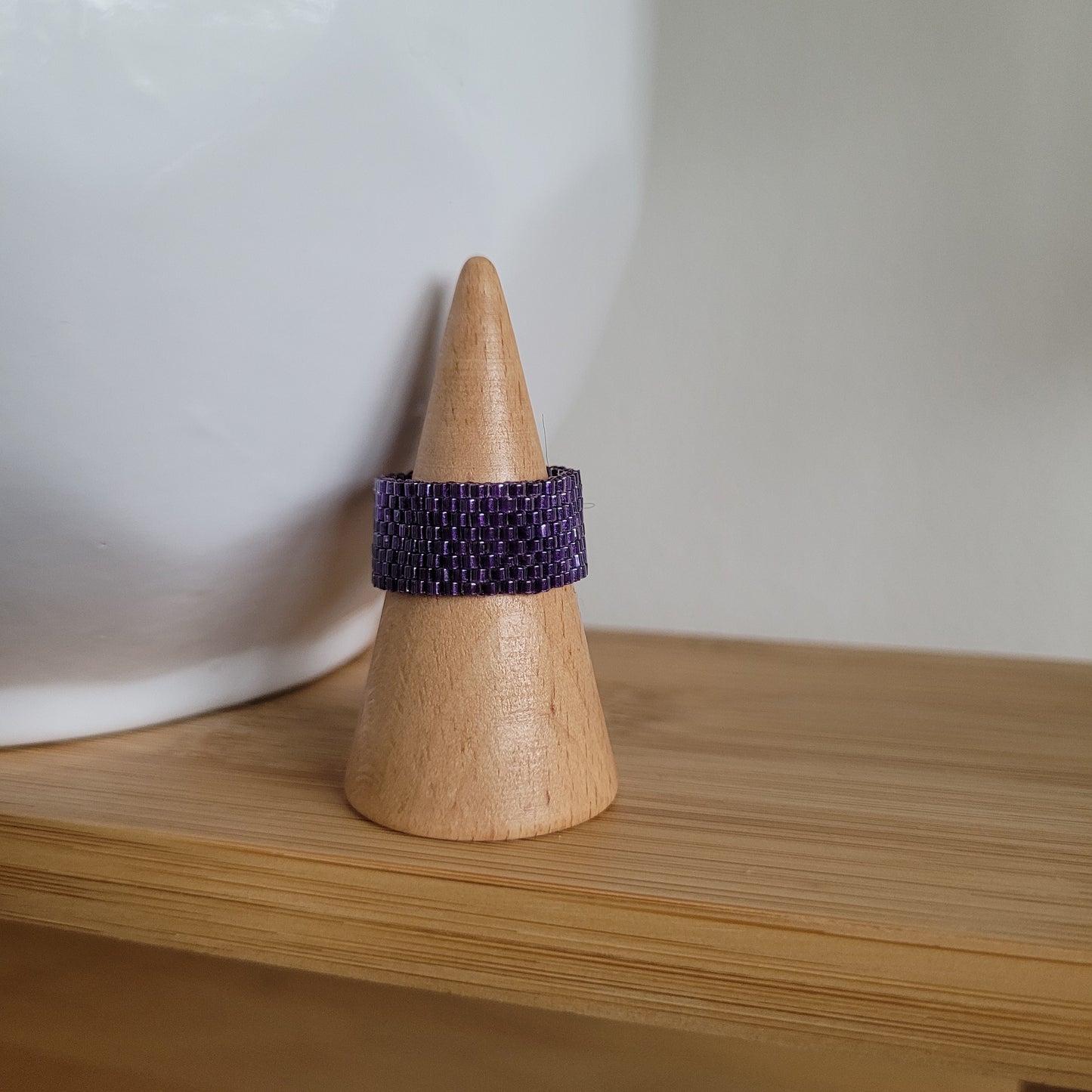 bagues perles miyuki violet