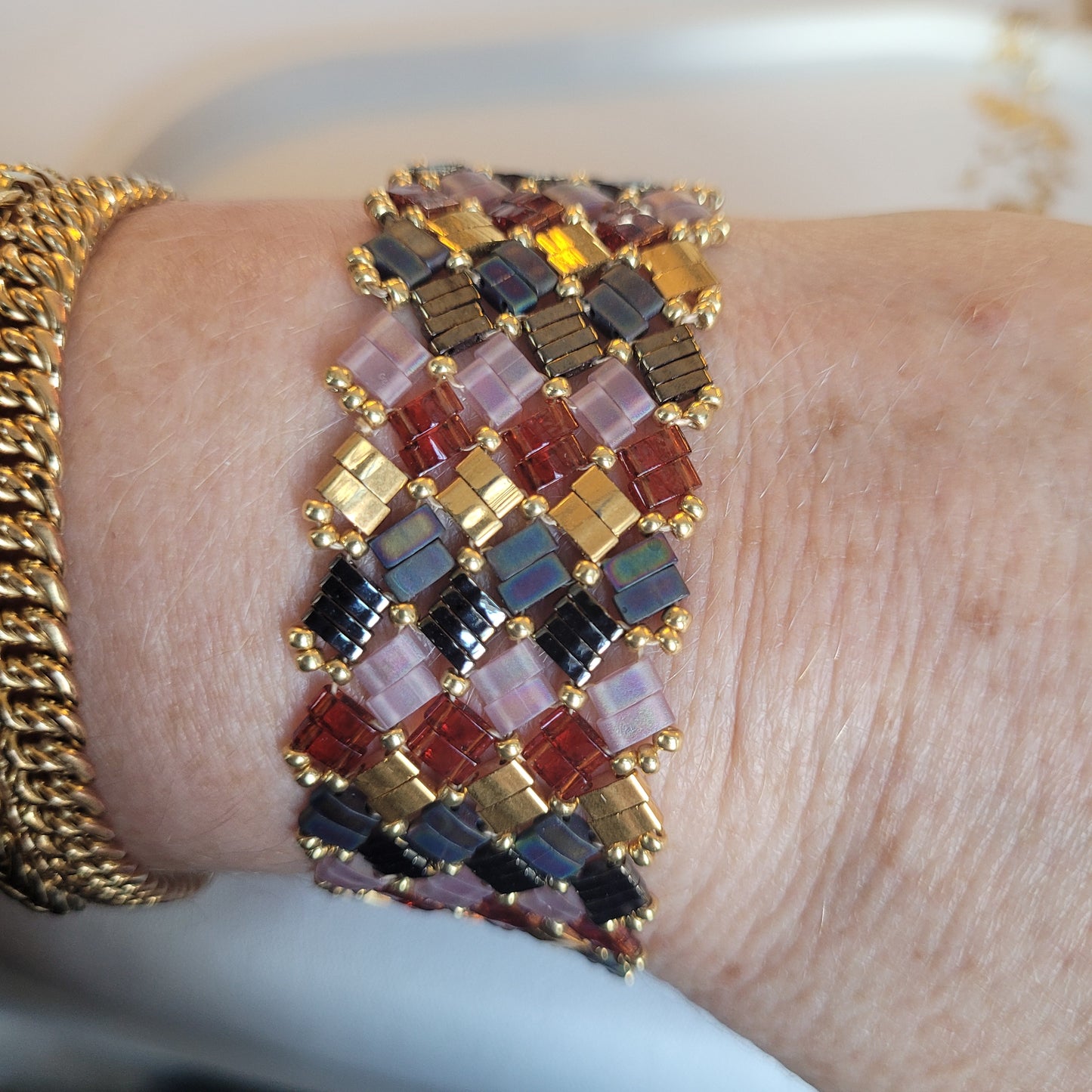 Milena - Gun métal et topaz red