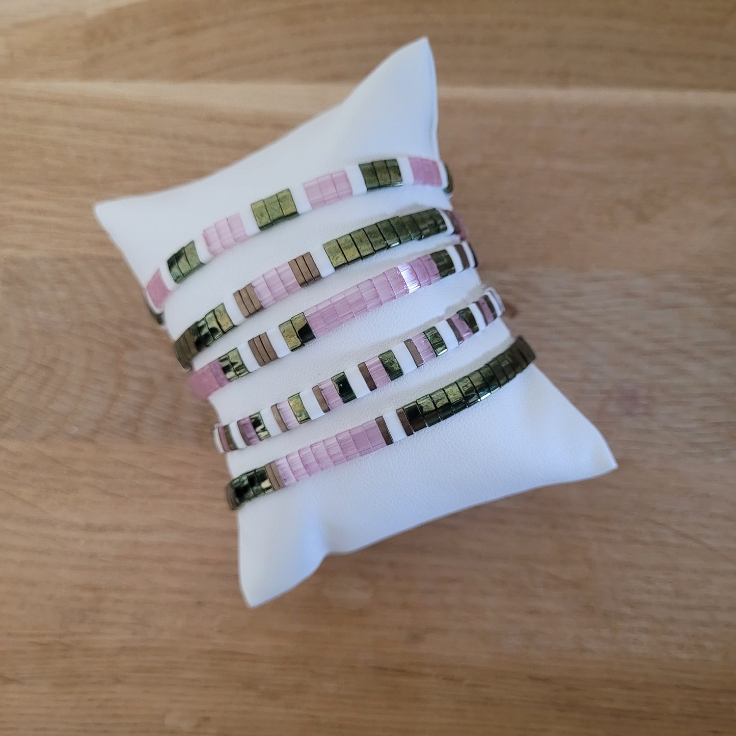 Tila - Vert olive et rose
