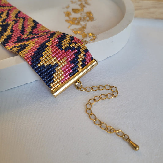 Vagues - Bleu et fuschia